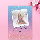 Faire-part Bleu rose pourpre arc-en-ciel dégradé Photo