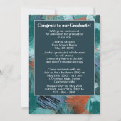 Faire-part Bleu turquoise Vert Abstrait Graduation (Dos)