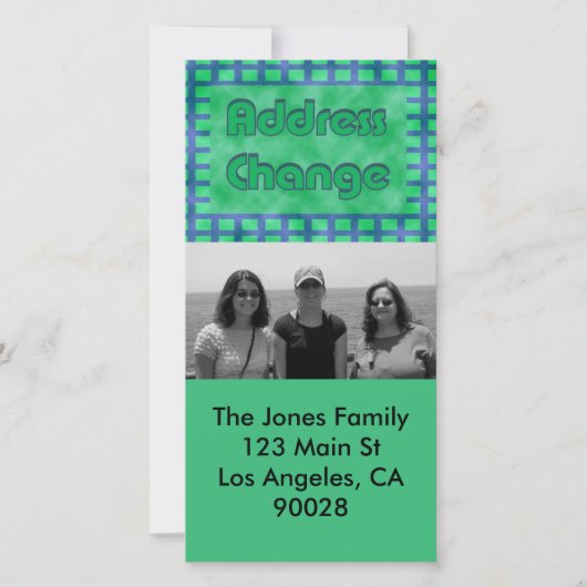 Faire-part bleu vert que nous avons déplacé (Devant)