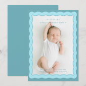 Faire-part Bleu Vide Double bordure Conception mignonne (Devant / Derrière)