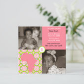 Faire-part Bloc Afrique : Flore rose (Debout devant)