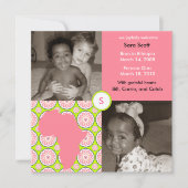 Faire-part Bloc Afrique : Flore rose (Devant)