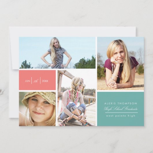 Faire-part Bloc de couleur annonce dégradé par Origami Prints (Devant)