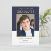 Faire-part Blocage de couleur moderne Diplôme photo (Debout devant)