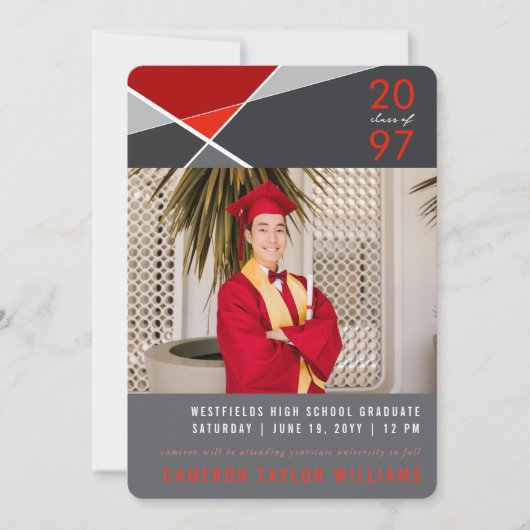 Faire-part Blocs de couleurs géométriques modernes Geo Photo (Devant)