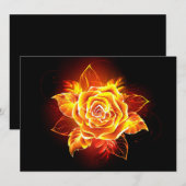 Faire-part Blooming Fire Rose (Devant / Derrière)