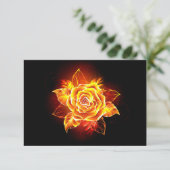 Faire-part Blooming Fire Rose (Debout devant)