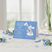 Faire-part Blue Aqiqah It’s a Boy Birth Announcement Card