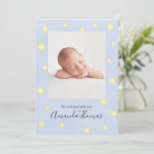 Faire-part Blue Baby Photo Nursery Rhyme Custom (Debout devant)