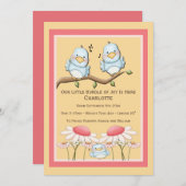 Faire-part Blue Bird Nouveau bébé (Devant / Derrière)