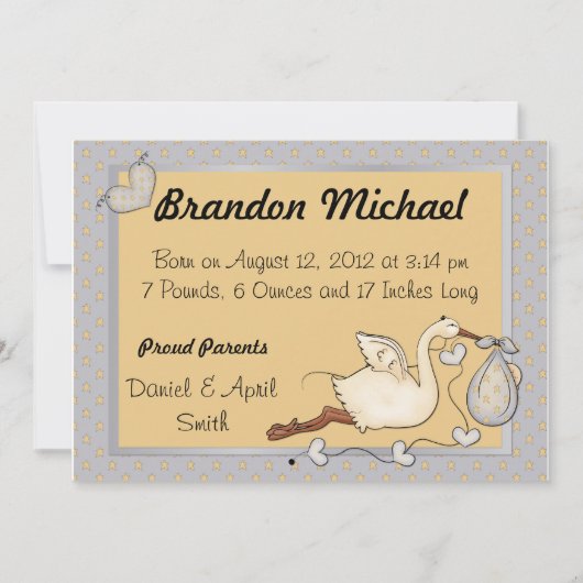 Faire-part Blue Bundle of Joy Baby Annonces (Devant)