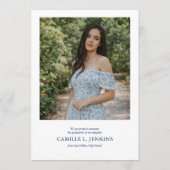 Faire-part  Blue Fiesta Photo Grad Announcement 2026 (Dos)