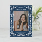 Faire-part  Blue Fiesta Photo Grad Announcement 2026 (Debout devant)