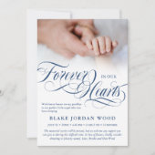 Faire-part Blue Forever Dans Nos Coeurs Baby Boy Memorial (Devant)