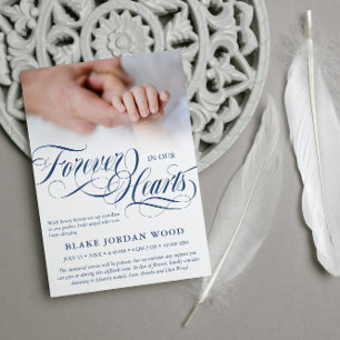 Faire-part Blue Forever Dans Nos Coeurs Baby Boy Memorial