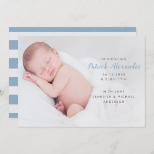Faire-part Blue moderne Introduire Baby Boy Photo