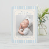 Faire-part Blue Newborn Birth Photo Collage Baby Boy  (Debout devant)