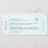 Faire-part Blue Ombre Mariage Boarding Pass Enregistrer la da (Dos)