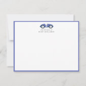 Faire-part Blue Retro Car Nursery Note Card (Devant)