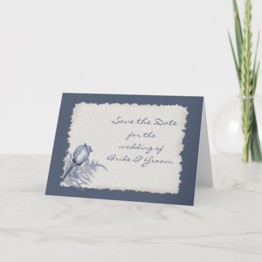 Faire-part Blue Rose Bud - Save the Date (Devant)