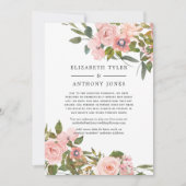 Faire-part Blush et Rose Gold Floral Reduce Mariage invité (Devant)