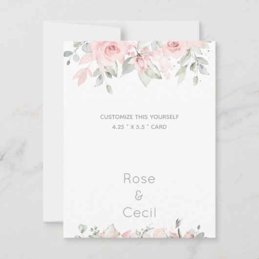 Faire-part Blushing Rose 2 Mariage Papier à lettres Personnal (Devant)