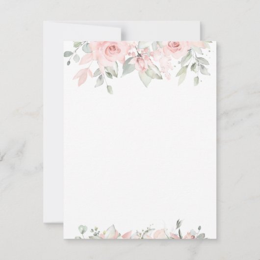 Faire-part Blushing Rose 2 Mariage Papier à lettres Personnal (Dos)