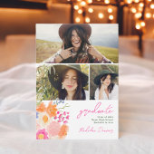 Faire-part Bohême audacieux fleurs sauvages 3 photos graduati