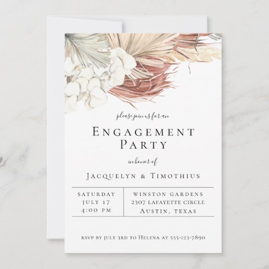 Faire-part Bohême Botanical Engagement (Devant)