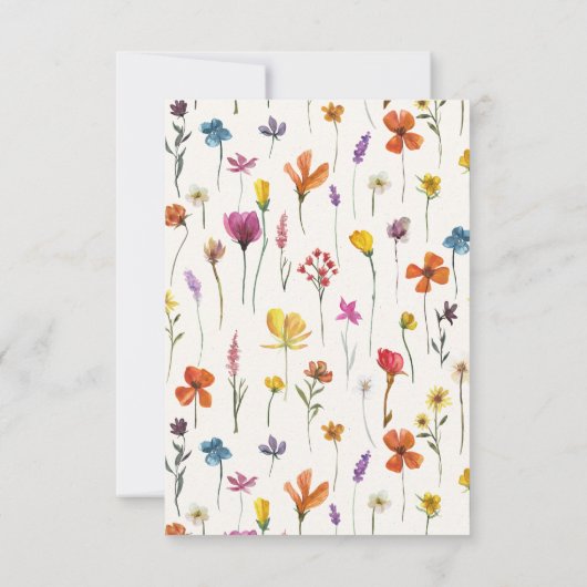 Faire-part bohème de fleurs pressées pour une fugu (Dos)