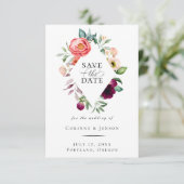 Faire-part Bohemian Blooms Diamond Frame Enregistrer La Date (Debout devant)