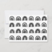 Faire-part Boho Arc-en-ciel main tiré noir blanc naissance (Dos)