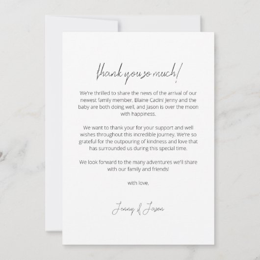 Faire-part Boho Arch Merci moderne Photo Collage Naissance (Dos)