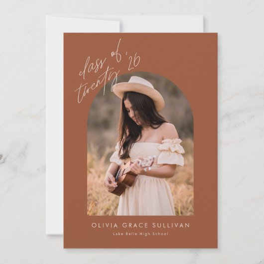 Faire-part Boho Arche en Terre Cuite Photo de Promotion (Devant)