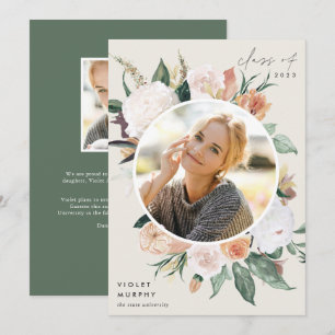 Faire-part Boho Blooms Diplôme photo
