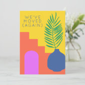 Faire-part Boho Botanical Nous avons encore déménagé Nouvelle (Debout devant)