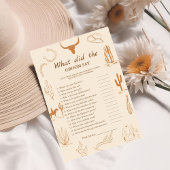 Faire-part Boho Bride & marié trivia jeu de douche de nage Ca