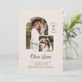 Faire-part Boho Chic Arch Photo Script Superposition Graduati (Debout devant)