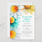 Faire-part Boho Chic Daisies Fleur sauvage Merci naissance (Devant)