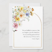 Faire-part Boho Colorful Fleur sauvage Photo Graduation (Dos)