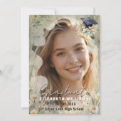 Faire-part Boho Daisy Pampas Grass Photo Graduation (Devant)