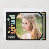 Faire-part Boho Daisy Rétro Texte de la photo Graduation (Devant)