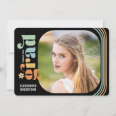 Faire-part Boho Daisy Rétro Texte de la photo Graduation (Devant)