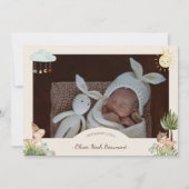 Faire-part Boho Dinosaur Beige Deux Photo (Devant)