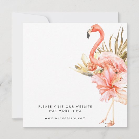 Faire-part Boho Flamant rose Mariage Arch Enregistrer La Date (Dos)