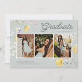 Faire-part Boho Fleur sauvage Photo Lycée Graduation (Devant)