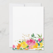 Faire-part Boho Floral Aquarelle Or 3-Photo Graduation (Dos)