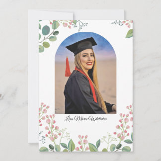 Faire-part Boho Floral College Graduation Announcement