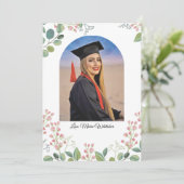 Faire-part Boho Floral College Graduation Announcement (Debout devant)