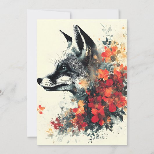 Faire-part Boho Floral Fox Faune Nature (Devant)